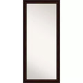 29" x 65" Non-Beveled Coffee Bean Brown Full Length Floor Leaner Mirror - Amanti Art