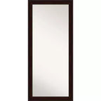 29" x 65" Non-Beveled Coffee Bean Brown Full Length Floor Leaner Mirror - Amanti Art