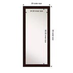 Miroir mural et inclinable rectangulaire pleine longueur marron grain de café, simple