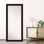 Miroir mural et inclinable rectangulaire pleine longueur marron grain de café, simple