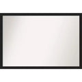 Amanti Art 38"x26" Non-Beveled Grace Narrow Bathroom Wall Mirror Brushed Metallic Black : Rectangle Polystyrene Frame