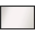 Amanti Art 38"x26" Non-Beveled Grace Narrow Bathroom Wall Mirror Brushed Metallic Black : Rectangle Polystyrene Frame