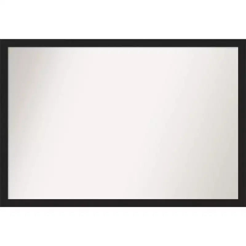 Amanti Art 38"x26" Non-Beveled Grace Narrow Bathroom Wall Mirror Brushed Metallic Black : Rectangle Polystyrene Frame