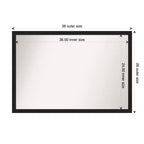 Miroir mural rectangulaire en métal brossé noir – 1 personne