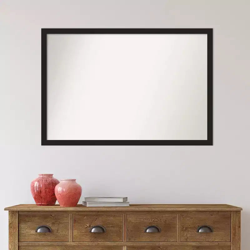 Miroir mural rectangulaire en métal brossé noir – 1 personne