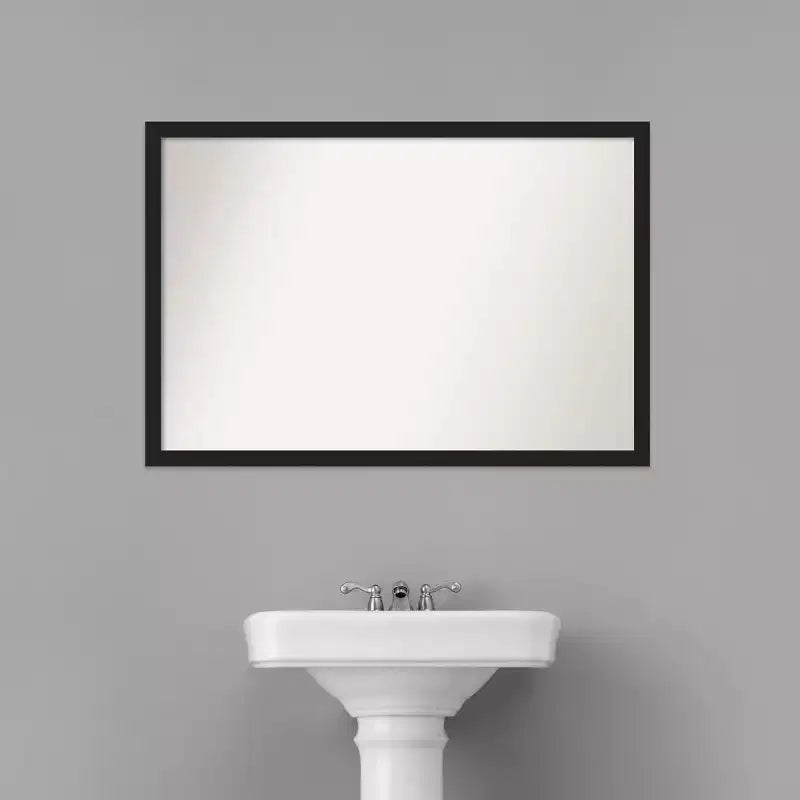 Miroir mural rectangulaire en métal brossé noir – 1 personne