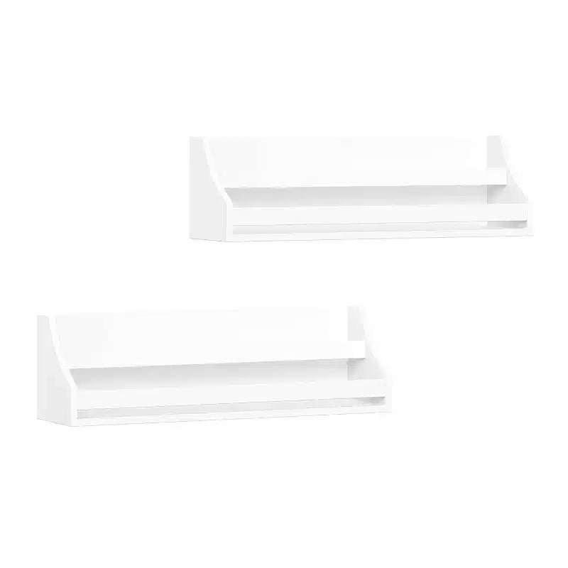 RiverRidge Kids' Book Nook Toddler Bookshelf Set for Living Room and Playroom Storage 2pc White