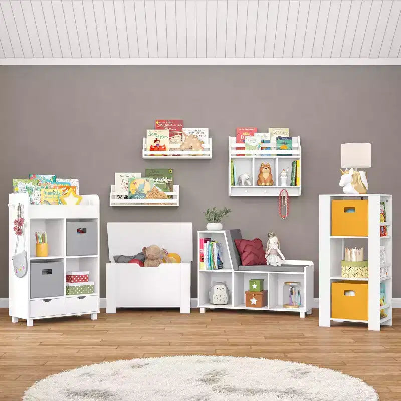 Lot de 2 bibliothèques pour enfant RiverRidge Kids' Book Nook, blanches, pour salon et salle de jeux