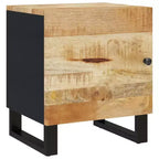 vidaXL Bedside Cabinet Black, Natural Wood Solid Mango Wood, Iron Compact