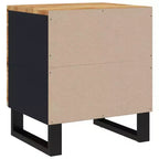 vidaXL Table de chevet noire en bois de manguier massif et fer compact
