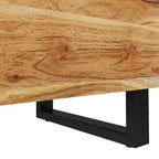 vidaXL Table de chevet noire en bois de manguier massif et fer compact