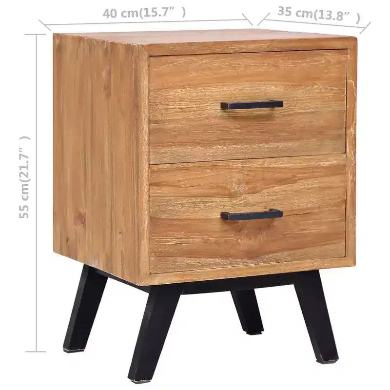 vidaXL Table de chevet 40 x 35 x 55 cm Bois de teck massif