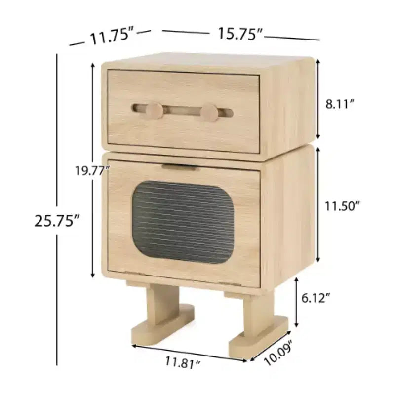 Table de chevet rotative créative, table de chevet avec tiroir et armoire à porte vitrée, table d'appoint moderne pour chambre ou salon - Panipeachy