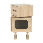 Table de chevet rotative créative, table de chevet avec tiroir et armoire à porte vitrée, table d'appoint moderne pour chambre ou salon - Panipeachy