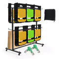 Folding Chair Storage, Heavy Duty Folding Chair Cart for 84 Chairs or 42 Chairs & 12 Tables ,with 360 Locking Wheels, Weatherproof Cover, Fixed Ropes