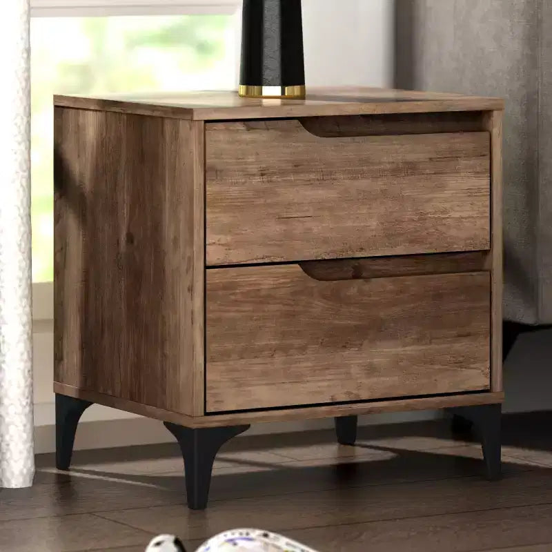 Table de chevet moderne Galano 2 tiroirs 48 cm L x 40 cm P x 51,5 cm H
