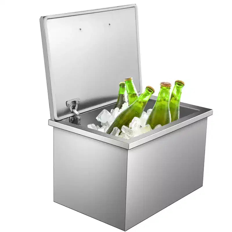 Food-Grade 304 Stainless Steel Built-in Refrigerator Bin for Kitchen and Dining Cabinets, Ideal for Parties and Cold Storage, with Large Capacity