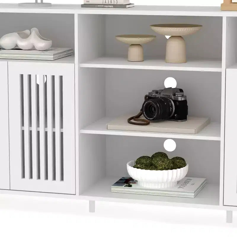 Meuble TV de ferme Chêne naturel / Noyer / Blanc – Convient aux téléviseurs jusqu'à 70", Foyer de 2 personnes