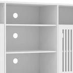 Meuble TV de ferme Chêne naturel / Noyer / Blanc – Convient aux téléviseurs jusqu'à 70", Foyer de 2 personnes