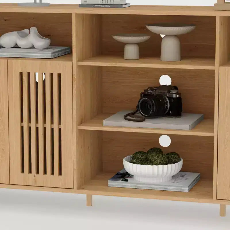 Meuble TV de ferme Chêne naturel / Noyer / Blanc – Convient aux téléviseurs jusqu'à 70", Foyer de 2 personnes