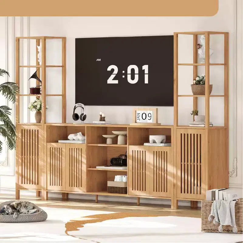 Rustic Farmhouse TV Stand for Up to 70 Inch TVs, Multi-Functional Entertainment Center, Versatile Media Console for Living Room Organization
