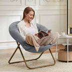 Fauteuil soucoupe en fausse fourrure — Bleu / Rose / Blanc, 1 place