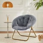 Fauteuil soucoupe en fausse fourrure — Bleu / Rose / Blanc, 1 place