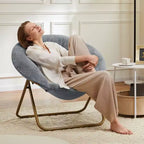 Fauteuil soucoupe en fausse fourrure — Bleu / Rose / Blanc, 1 place