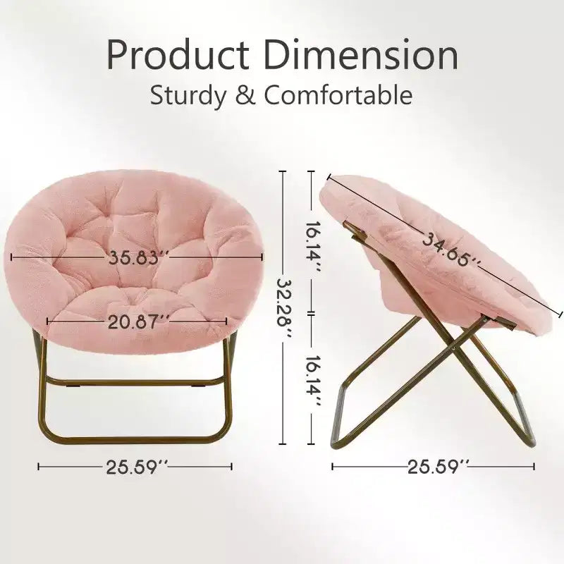 Fauteuil soucoupe en fausse fourrure — Bleu / Rose / Blanc, 1 place