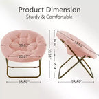 Fauteuil soucoupe en fausse fourrure — Bleu / Rose / Blanc, 1 place