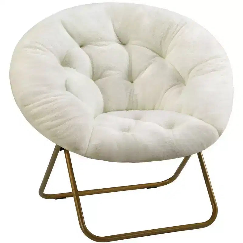 Fauteuil soucoupe en fausse fourrure — Bleu / Rose / Blanc, 1 place