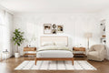 GDFStudio Jones Solid Bamboo Wood Platform Bed with Adjustable Bamboo Frame Headboard