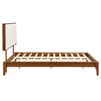 Lit plateforme en lin naturel avec tête de lit réglable, Double/Queen/King, 2 personnes
