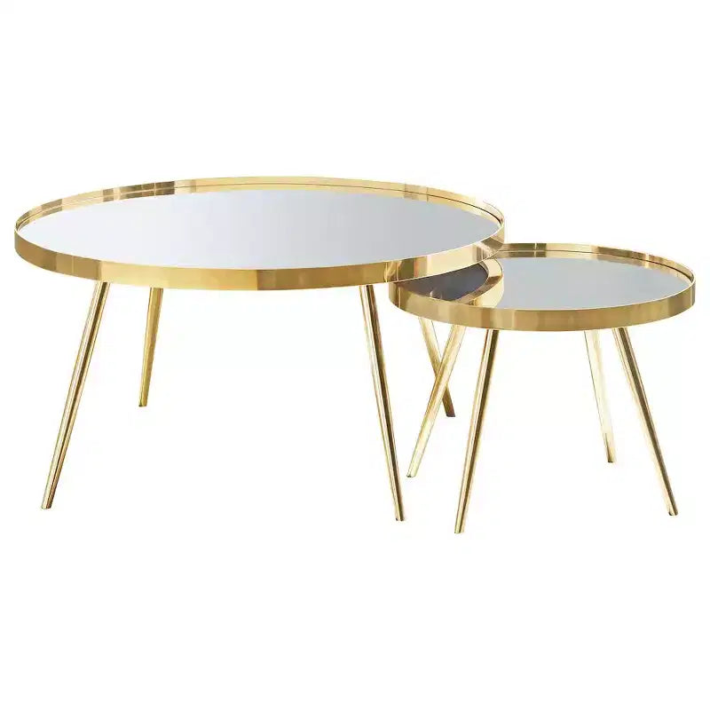 Coaster,Kaelyn 2-piece Round Mirror Top Nesting Coffee Table