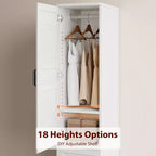 Armoire haute blanche à 2 portes – 1 personne
