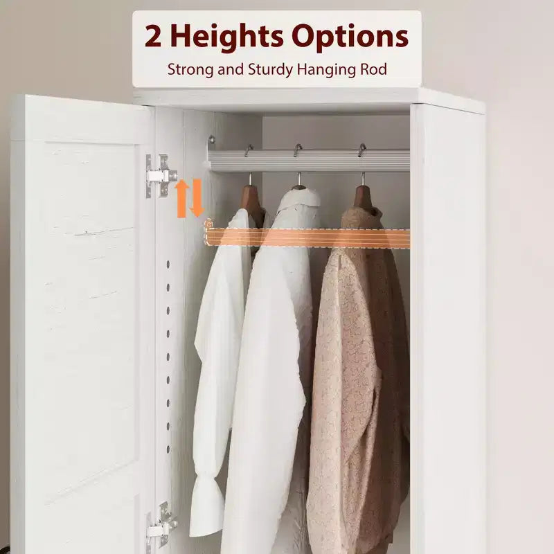 Armoire haute blanche à 2 portes – 1 personne