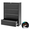 Garvee Filing Cabinets with 4 Drawers and Lock for Organization Hanging Letter/Legal/A4/F4 Size, Black