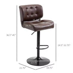 Lot de 2 tabourets de bar à hauteur réglable avec siège réglable, tabourets de bar pivotants avec coussin rembourré épais et repose-pieds en métal pour bar à la maison