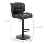 Lot de 2 tabourets de bar à hauteur réglable avec siège réglable, tabourets de bar pivotants avec coussin rembourré épais et repose-pieds en métal pour bar à la maison