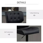Lot de 2 tabourets de bar à hauteur réglable avec siège réglable, tabourets de bar pivotants avec coussin rembourré épais et repose-pieds en métal pour bar à la maison