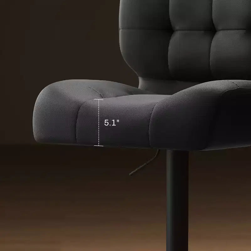 Lot de 2 tabourets de bar à hauteur réglable avec siège réglable, tabourets de bar pivotants avec coussin rembourré épais et repose-pieds en métal pour bar à la maison