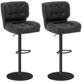 Bar Height Bar Stools Set of 2 with Adjustable Seat, Adjustable Swivel Barstools with Thick Padded Cushion and Metal Footrest for Home Bar