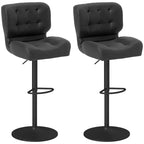Bar Height Bar Stools Set of 2 with Adjustable Seat, Adjustable Swivel Barstools with Thick Padded Cushion and Metal Footrest for Home Bar
