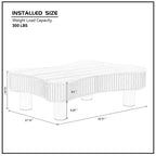 MAYEERTY Table Basse Moderne Irrégulière de 42,5 Pouces avec MDF et Pieds en Bois Massif, Table Centrale pour Salon Chambre, Facile à Monter