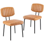 TUYOHW 18,5" Chaises sans accoudoirs en similicuir avec pieds en métal pour cuisine, chaises de salle à manger modernes du milieu du siècle, chaise de salle à manger chic, 125 kg max.