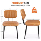 TUYOHW 18,5" Chaises sans accoudoirs en similicuir avec pieds en métal pour cuisine, chaises de salle à manger modernes du milieu du siècle, chaise de salle à manger chic, 125 kg max.