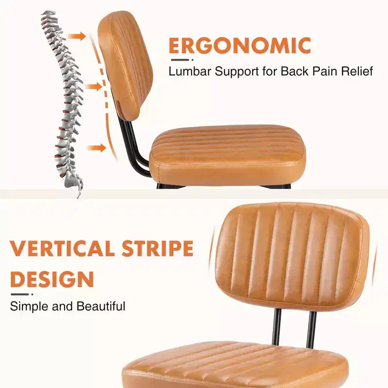 TUYOHW 18,5" Chaises sans accoudoirs en similicuir avec pieds en métal pour cuisine, chaises de salle à manger modernes du milieu du siècle, chaise de salle à manger chic, 125 kg max.