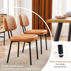 TUYOHW 18,5" Chaises sans accoudoirs en similicuir avec pieds en métal pour cuisine, chaises de salle à manger modernes du milieu du siècle, chaise de salle à manger chic, 125 kg max.