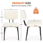 TUYOHW 18,5" Chaises sans accoudoirs en similicuir avec pieds en métal pour cuisine, chaises de salle à manger modernes du milieu du siècle, chaise de salle à manger chic, 125 kg max.