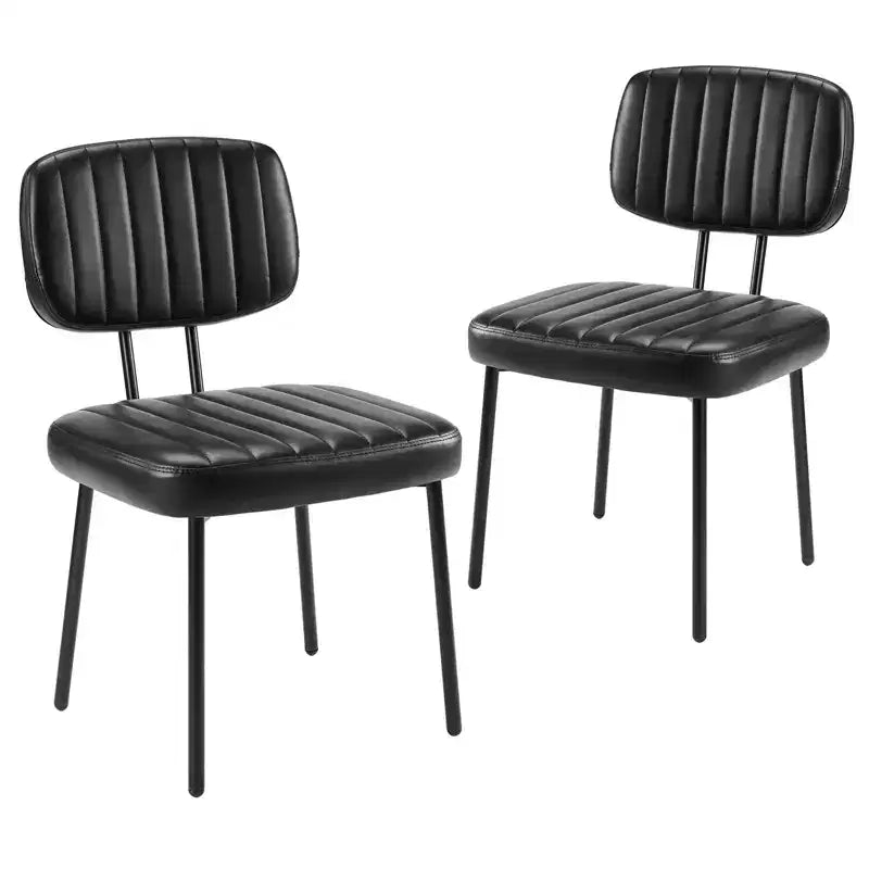 TUYOHW 18,5" Chaises sans accoudoirs en similicuir avec pieds en métal pour cuisine, chaises de salle à manger modernes du milieu du siècle, chaise de salle à manger chic, 125 kg max.